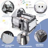 5-in-1-Reisebett klappbar, Wickeltisch mit abnehmbarem Stubenwagen