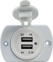 USB Einbausteckdose mit zwei USB Ports 5V/1A und 5V/2,1A IP20