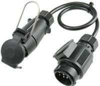 Adapterkabel Anhängerkupplung 0,6 m 7-polige Kupplung und 13-poliger Stecker mit Klappdeckel IP44