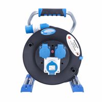 Camping Kabeltrommel mit Spannungsanzeige 25 m, Außenbereich IP44, 3 Steckdosen, Made in Germany