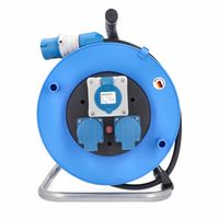 Camping Kabeltrommel mit Spannungsanzeige 25 m, Außenbereich IP44, 3 Steckdosen, Made in Germany