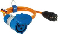 Adapterleitung 1,5 m Schukostecker auf CEE Kupplung mit Spannungsanzeige, Außenbereich IP44