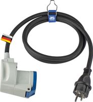 Adapterleitung 1,5 m Schukostecker auf CEE Kupplung, Außenbereich IP44