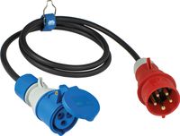 Adapterleitung 1,5 m CEE Stecker 5-polig auf CEE Kupplung, Außenbereich IP44