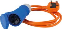 Adapterkabel 1,5 m British Standard BS1363 Typ G auf CEE Kupplung mit Spannungsanzeige, IP44