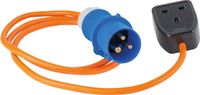 Adapterkabel 1,5 m CEE Stecker auf British Standard BS1363 Typ G, Außenbereich IP44