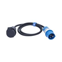 Adapterkabel 1,5 m CEE Stecker auf  Schweizer SEV Kupplung Typ 23, Außenbereich IP44