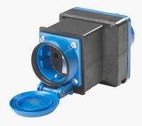 Camping Stromverteiler mit CEE Stecker und 1 x Schukosteckdose spritzwassergeschützt