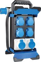 Camping Stromverteiler mit CEE Stecker, 4 x Schuko und 2 x CEE Steckdosen spritzwassergeschützt