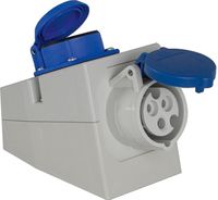 Camping CEE Wanddose 3-polig  mit Schukosteckdose für Leitungen bis max. 2,5 mm² 230 V 16 A IP44