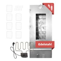 Räucherofen XL 110 cm hoch Edelstahl mit Heizspirale und Zubehör, Räucherschrank