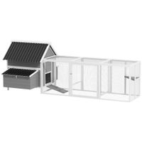 Hühnerstall 283 x 133,5 x 112 cm Hühnerhaus für 7-10 Hühner mit Freilaufgehege