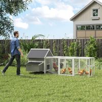 Hühnerstall 283 x 133,5 x 112 cm Hühnerhaus für 7-10 Hühner mit Freilaufgehege