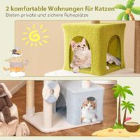 COSTWAY Kratzbaum 180cm, mehrstöckiger Katzenbaum Kletterbaum mit 2 Katzenhöhlen