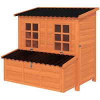 Hühnerstall aus Tannenholz, Hühnerhaus mit Nestkasten für 4-6 Hühner Orange