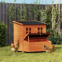 Hühnerstall aus Tannenholz, Hühnerhaus mit Nestkasten für 4-6 Hühner Orange