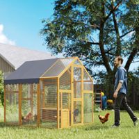 Hühnerstall 3,07㎡ 1,7x1,8x1,8 m Freilaufgehege Holz mit wasserdicht Tuch