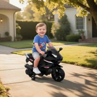 Elektro Kindermotorrad Elektromotorrad mit USB, Stützrädern, Musik, Scheinwerfer