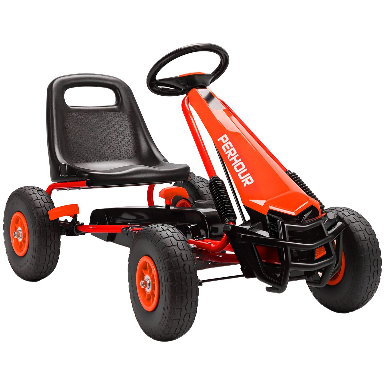 Aiyaplay Gokart, Tretauto Mit Handbremse, Verstellbarem Sitz, Vor- Und Rückwärtsgang