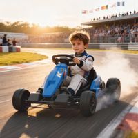 Kinder Elektro Gokart 24 V 6-18km/h Drift Kart mit Driftmodus Verstellbarer Sitz