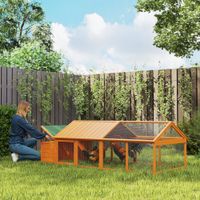 Hühnerstall Freilaufgehege 2,4 x 1,125 x 0,76m Freigehege mit Schloss Tannenholz