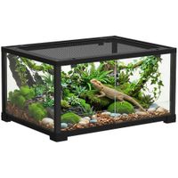 Terrarium für Reptilien Glasterrarium Reptil Fütterungsbox mit Schiebetür