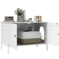 Katzenklo-Schrank Katzenhaus mit Tür Trennwand Katzentoilette für große Katzen 80 x 51 x 54 cm