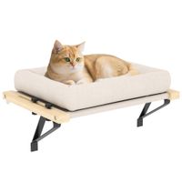 Heizungsliege, 50x36cm Katzen Katzenliege mit verstellbarer Halterung Creme
