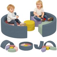 Schaumstoff Bausteine 7er-Set Kinder Softbausteine mit Cord-Optik