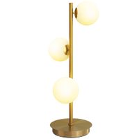Tischlampe Tischleuchte mit 3 Kugelschirmen, Leselampe mit G9-Fassungen Messing