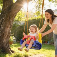 Babyschaukel 3 in 1 Kinderschaukel verstellbar mit Rückenlehne, Anschnallgurt