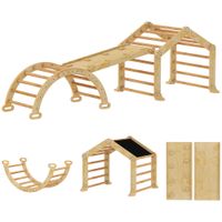 9-in-1 Indoor-Klettergerüst, Rampe, Rutsche, Leiter, Schreibtafel