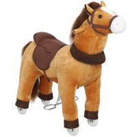 Reitpferd, Spielpferd zum Reiten mit Sattel Rollen, 75 cm Stehpferd Plüschpferd