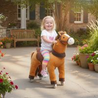 Reitpferd, Spielpferd zum Reiten mit Sattel Rollen, 75 cm Stehpferd Plüschpferd