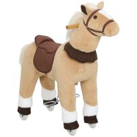 Reitpferd, Spielpferd zum Reiten mit Sattel Rollen 80 cm Stehpferd Braun