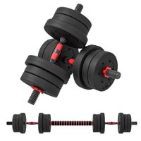 2 in 1 Hanteln Set 20 kg verstellbare Kurzhantel &amp; Langhantel Fitness