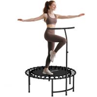Fitness Trampolin klappbar Ø102 cm Mini Trampoline mit Haltegriff