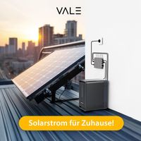 VALE Balkonkraftwerk 900W mit Speicher, 2x 450W Bifazial, Marstek M2-800, Marstek B2500, 3m Kabel