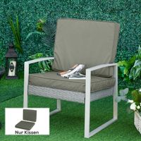 2 teilige Sitzkissen, 56 x 52 cm Stuhlkissen mit Reißverschluss, Stoffbezug, 7cm