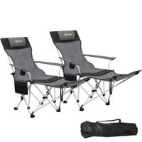 2er Set Campingstuhl faltbar An39stuhl mit abnehmbar Fußstütze Getränkehalter