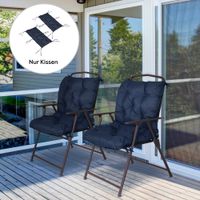 2er-Set Sitzkissen, 98 x 50 cm Stuhlkissen mit Bindebänder, Stoffbezug 8cm dick