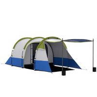 Campingzelt, Tunnelzelt für 3 Personen, mit Lichthaken, Vorzelt für Garten