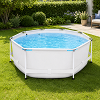 Stahlrahmen-Pool rund mit Filterpumpe, ca. 305 x 76 cm