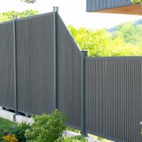 HOME DELUXE WPC Sichtschutzzaun Schrägelement CALLADO PREMIUM Vertikale Paneele - Höhe: 185 cm