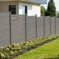 HOME DELUXE  WPC Sichtschutzzaun ALIRA Dunkelgrau - 1 x Element + 2 x Pfosten