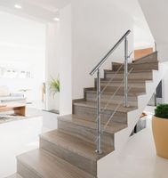 Treppengeländer Set - ca. 110x 150 cm, Edelstahl inkl. 3 Querstäben und 2 Pfosten