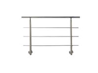 Treppengeländer Set - ca. 110x 120 cm, Edelstahl inkl. 3 Querstäbe und 2 Pfosten seitliche Montage 