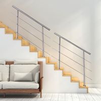 Treppengeländer Set - ca. 150x 106,5 cm, Edelstahl inkl. 3 Querstreben und 2 Pfosten