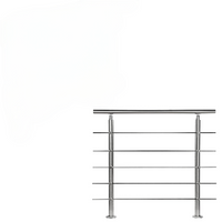 Treppengeländer Set - ca. 150x 106,5 cm,  Edelstahl inkl. 5 Querstäben und 2 Pfosten