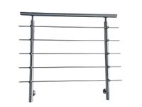 Treppengeländer Set - ca. 120 x 106,5 cm, Edelstahl inkl. 5 Querstäben und 2 Pfosten